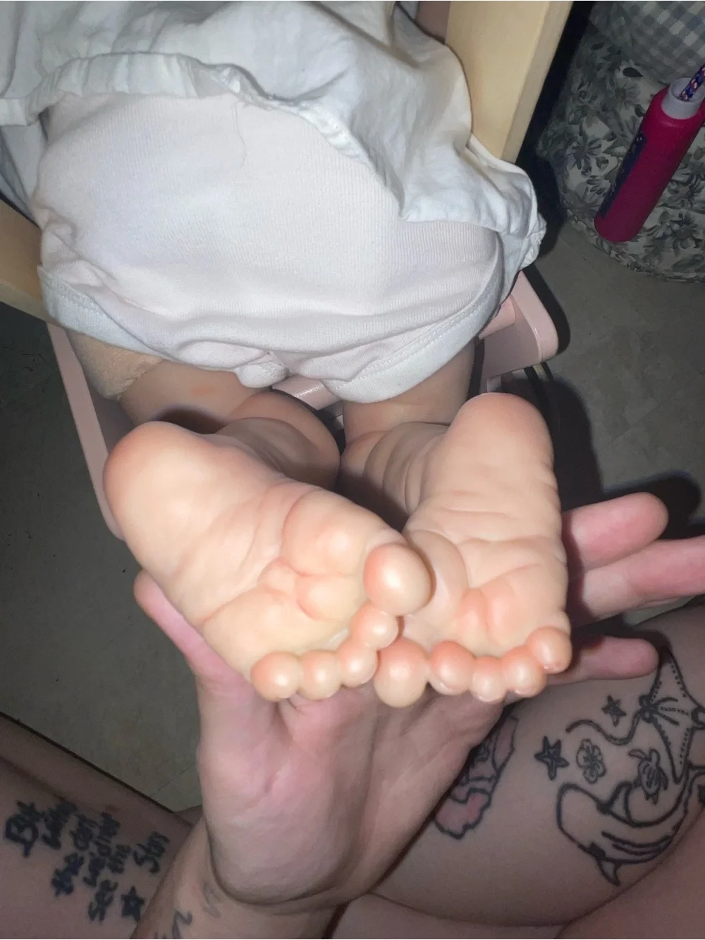 Reborn Sleeping Baby Doll in Pink and White Outfit